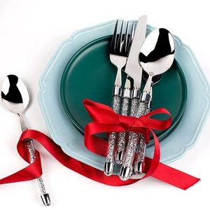 NWT Sparkling Bling Crystal Rhinestone Silverware Place Setting Dinner F…